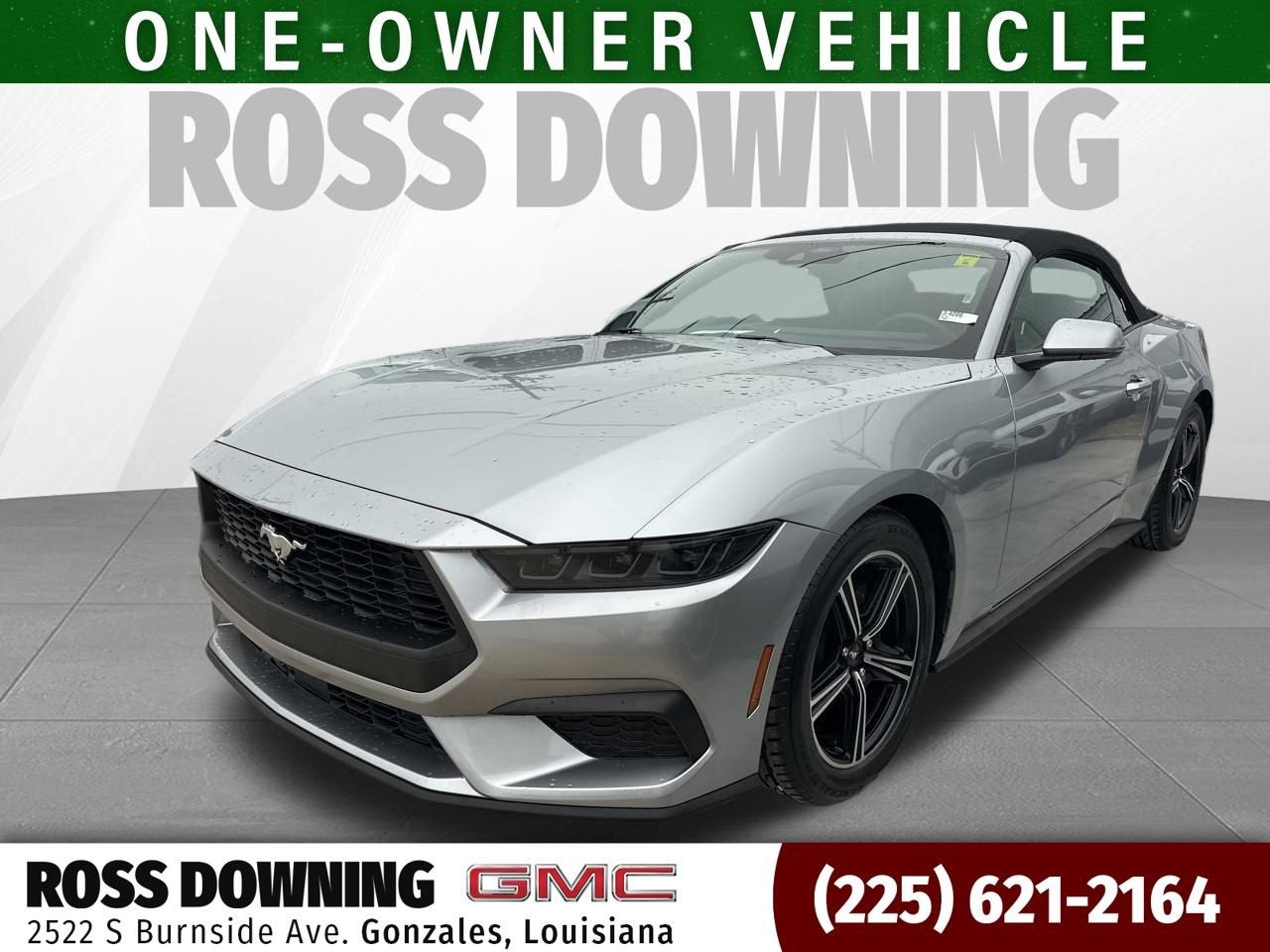 2025 Ford Mustang EcoBoost in Silver — front three-quarter view