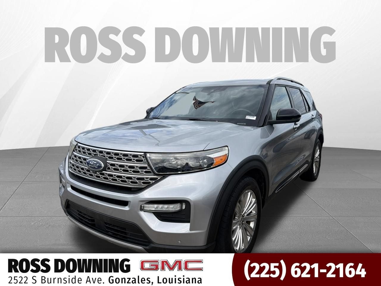 2020 Ford Explorer Limited in Silver — front three-quarter view