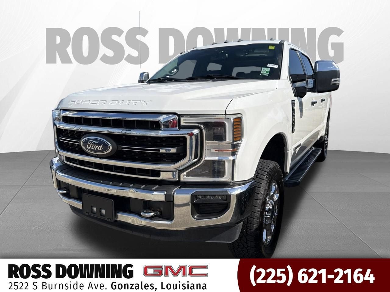 2021 Ford F-250 LARIAT in White — front three-quarter view