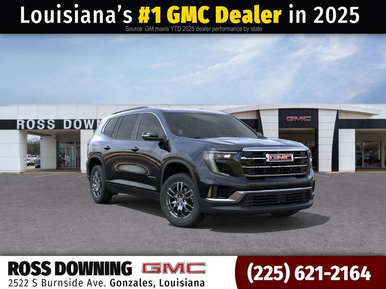 2026 GMC Acadia Elevation in Ebony Twilight Metallic — front three-quarter view