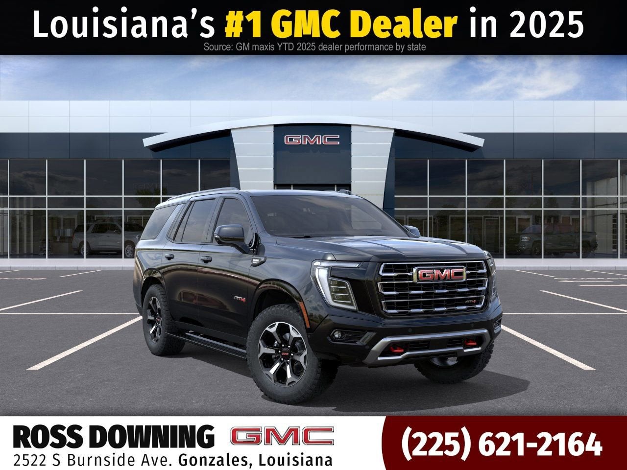 2026 GMC Yukon AT4 in Onyx Black — front three-quarter view