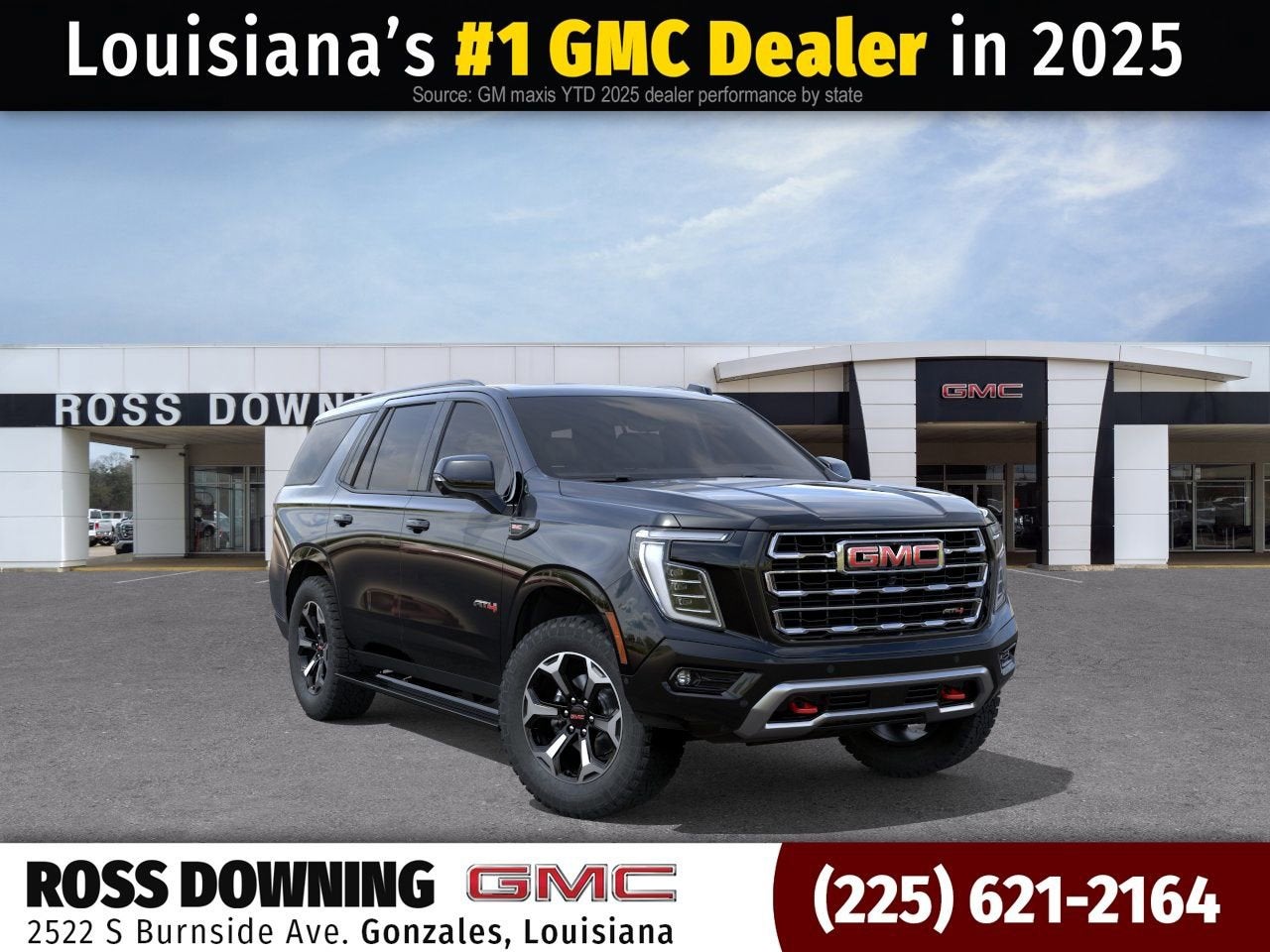 2026 GMC Yukon AT4 in Onyx Black — front three-quarter view