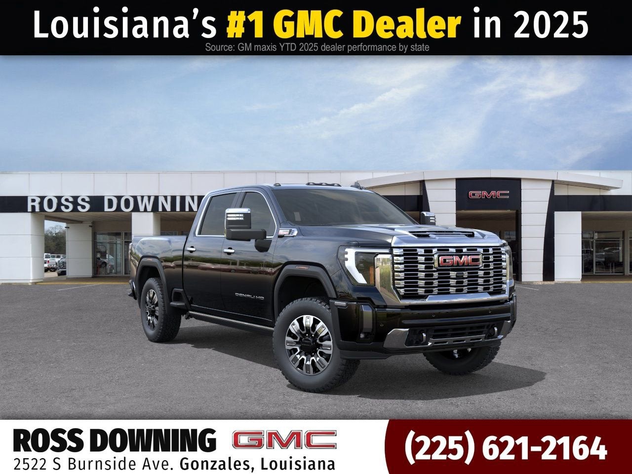 2026 GMC Sierra 2500 HD Denali in Onyx Black — front three-quarter view