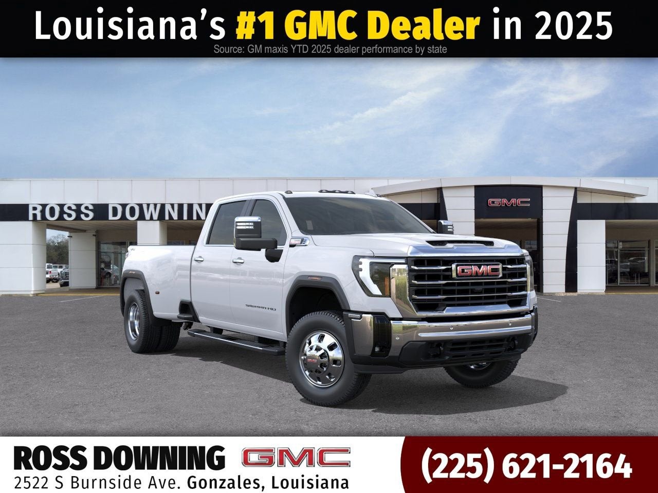 2026 GMC Sierra 3500 HD SLT DRW in Summit White — front three-quarter view