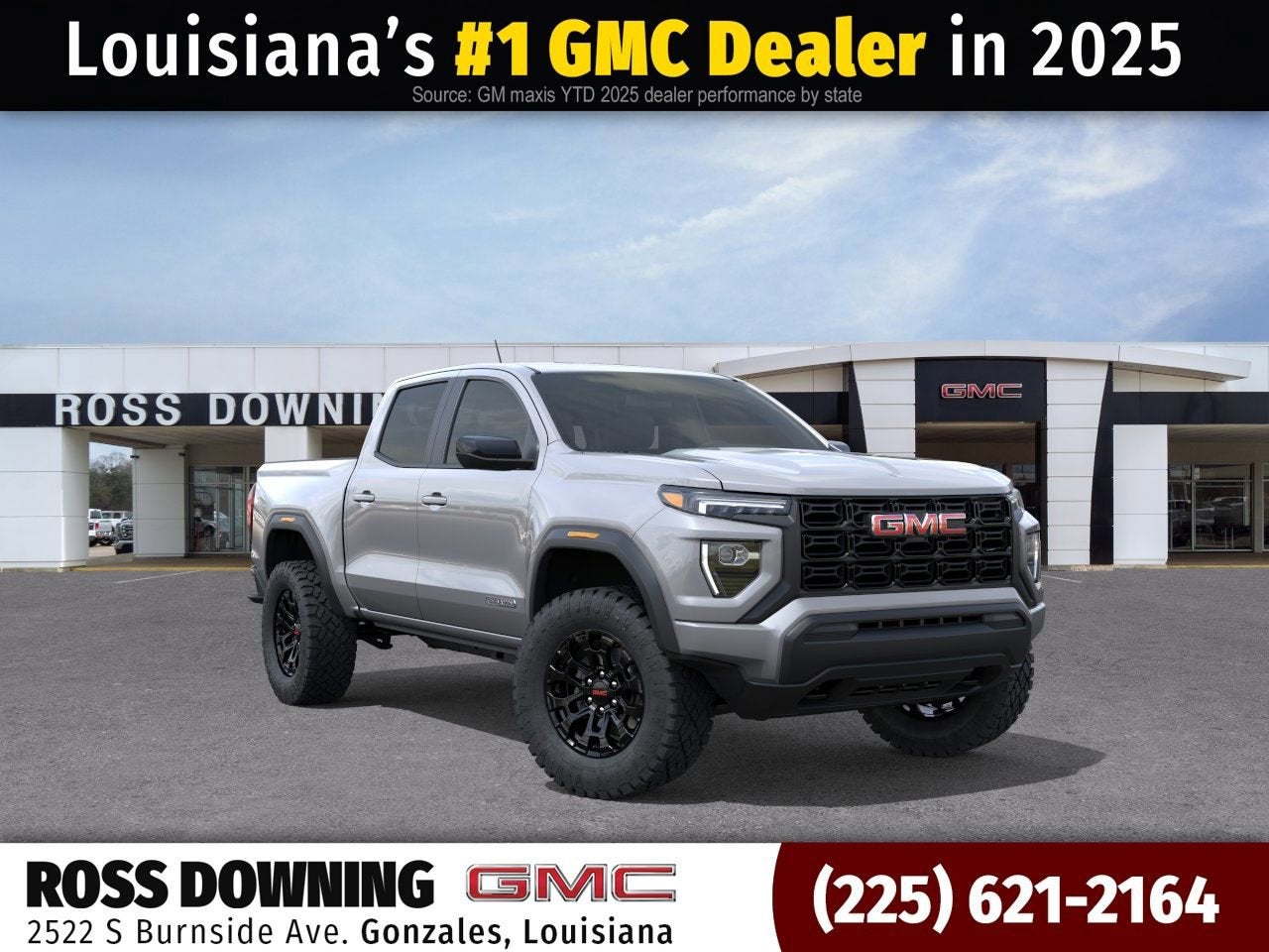 2026 GMC Canyon Elevation in Sterling Metallic — front three-quarter view