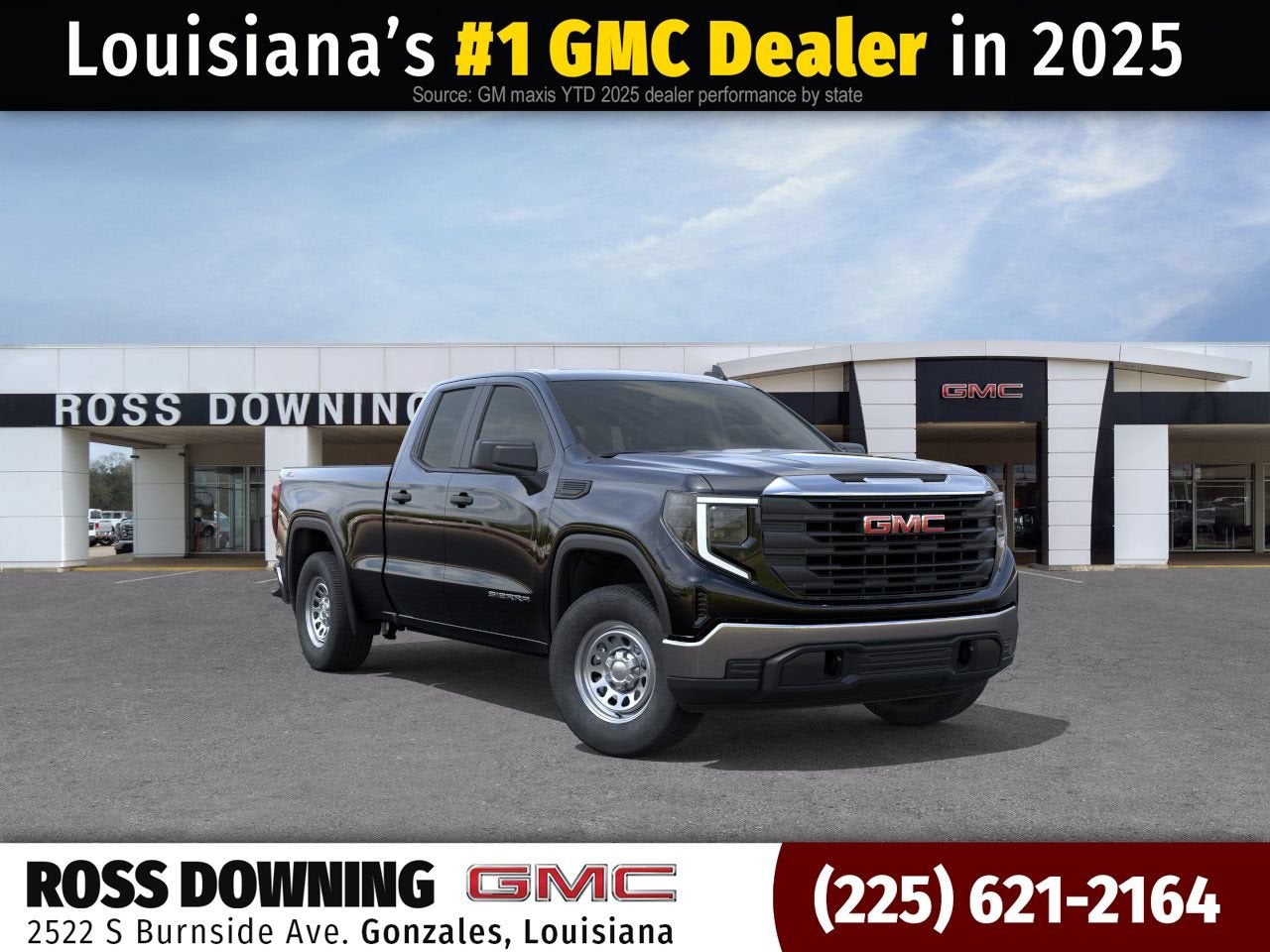 2026 GMC Sierra 1500 Pro in Onyx Black — front three-quarter view