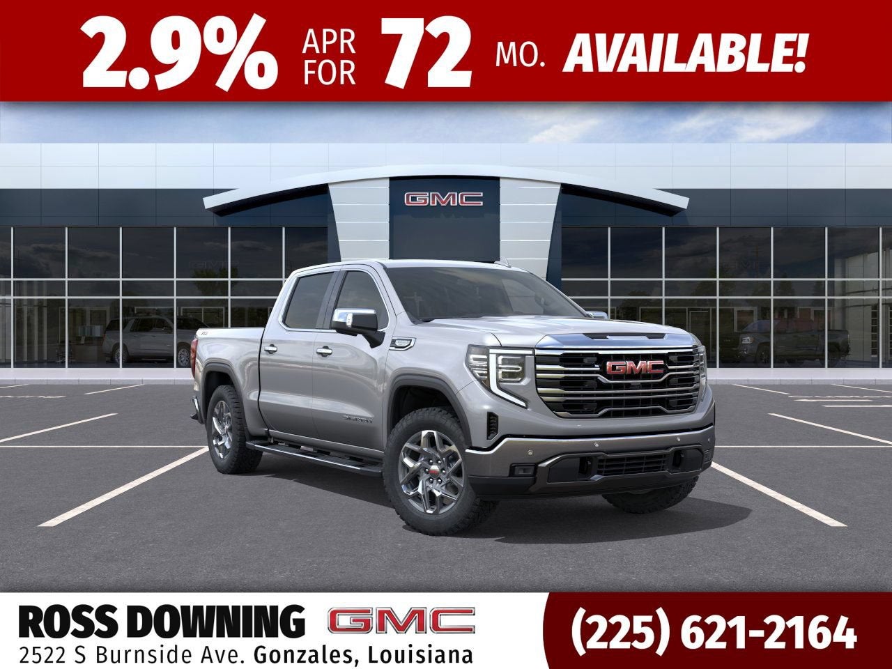2026 GMC Sierra 1500 SLT in Sterling Metallic — front three-quarter view