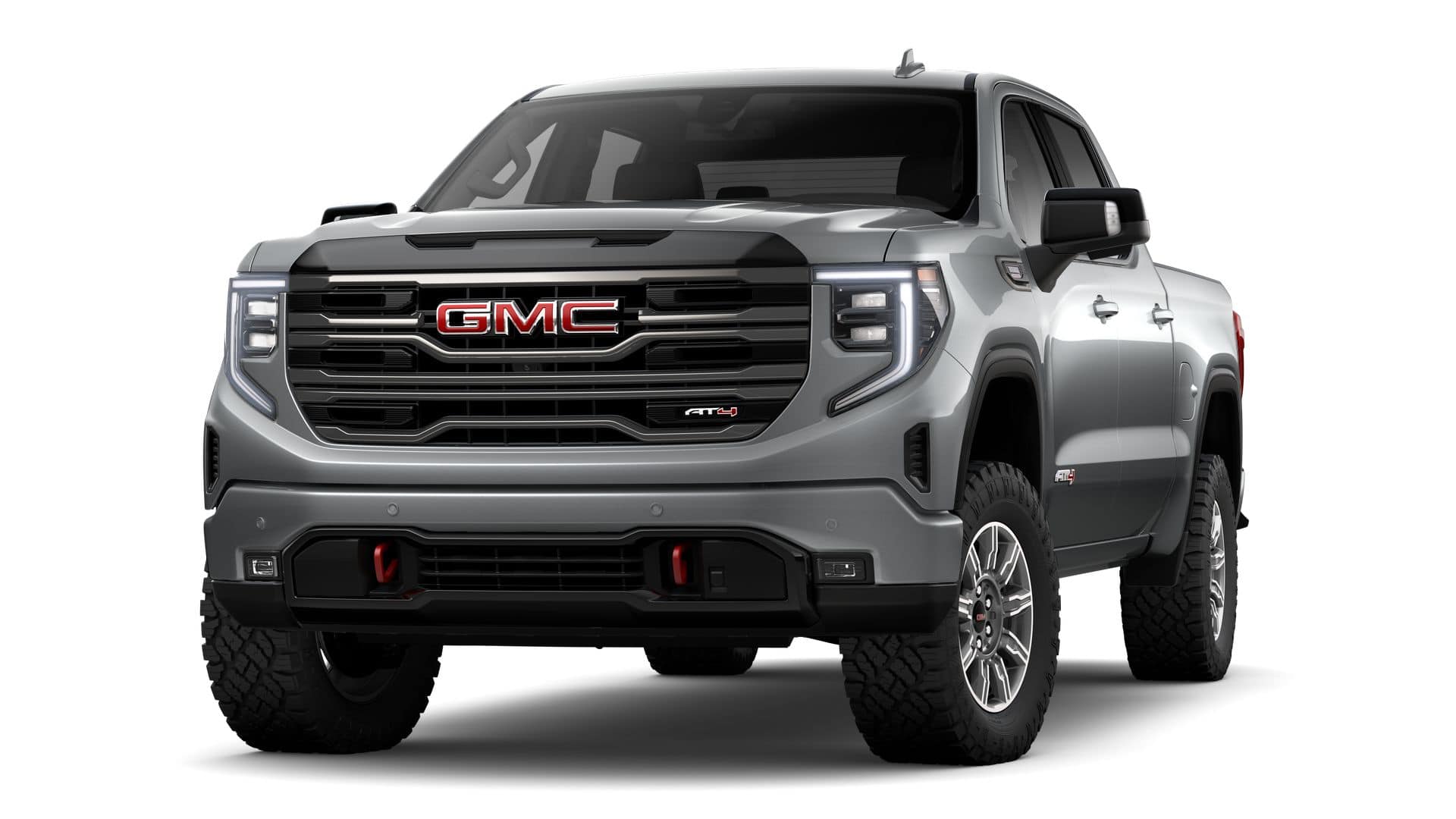 2026 GMC Sierra 1500 AT4 in Sterling Metallic — front three-quarter view