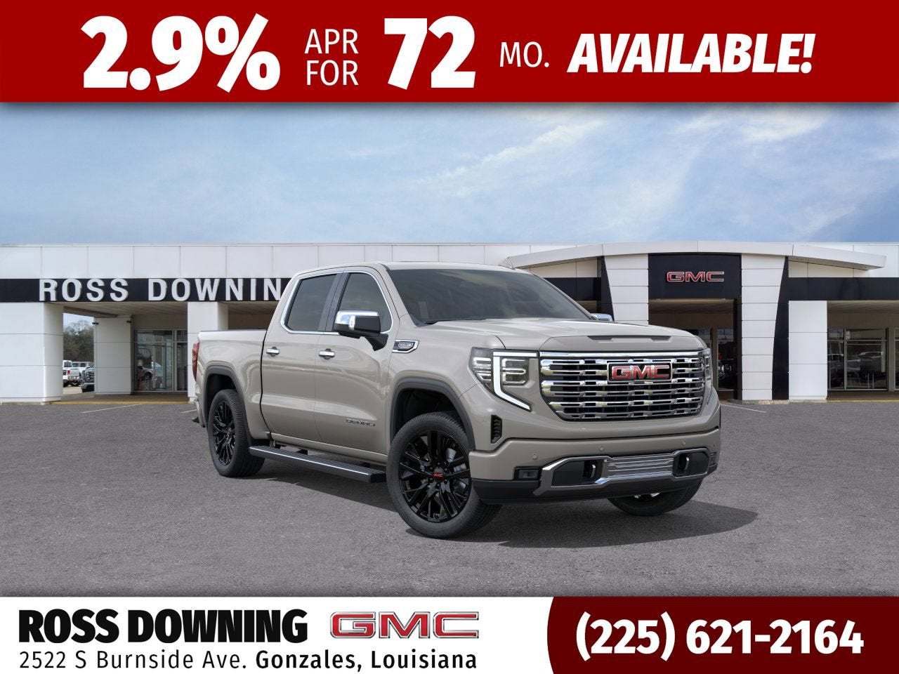 2026 GMC Sierra 1500 Denali in Coastal Dune — front three-quarter view