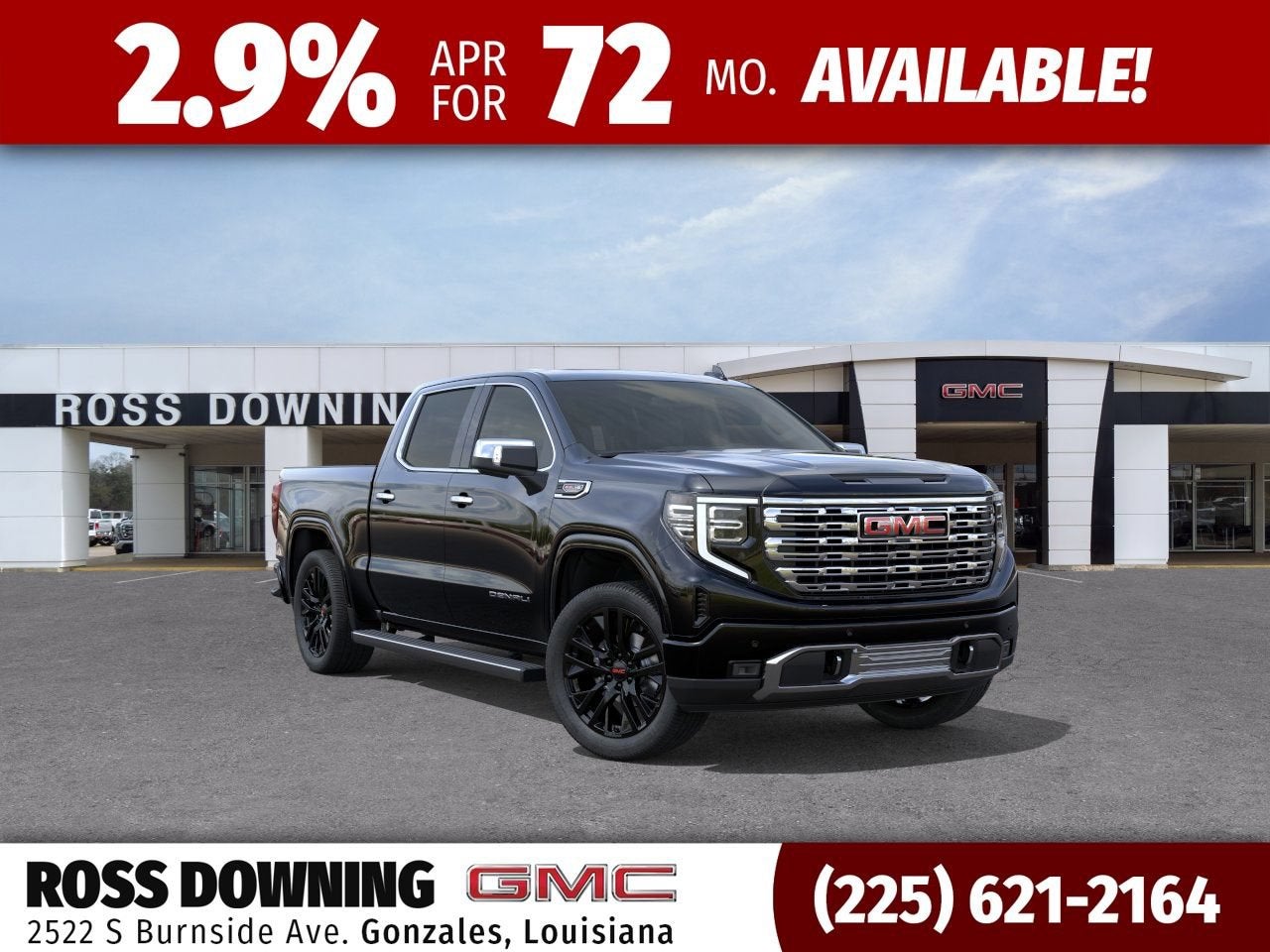 2026 GMC Sierra 1500 Denali in Onyx Black — front three-quarter view