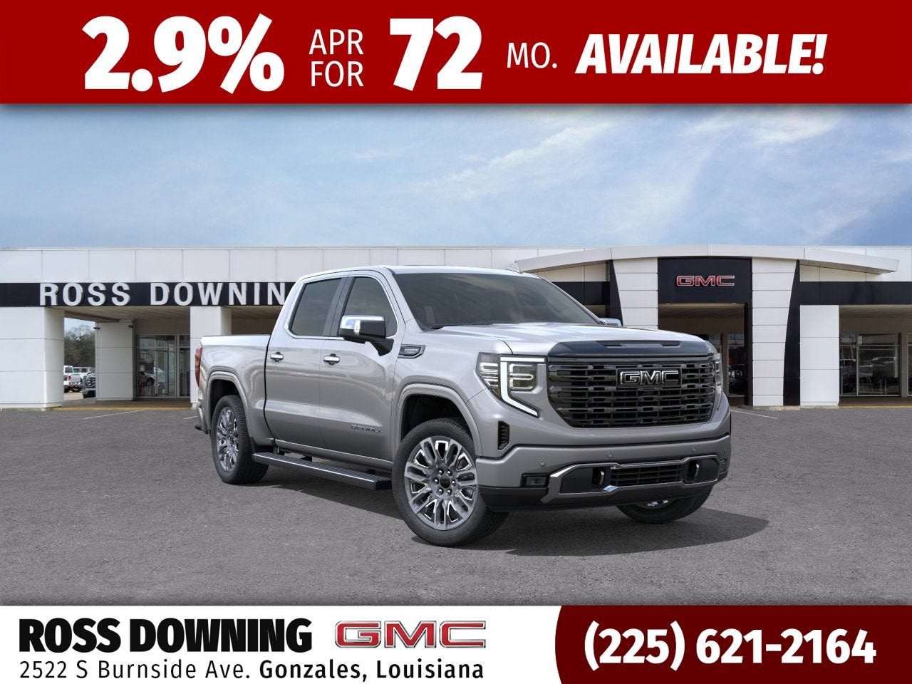 2026 GMC Sierra 1500 Denali Ultimate in Sterling Metallic — front three-quarter view