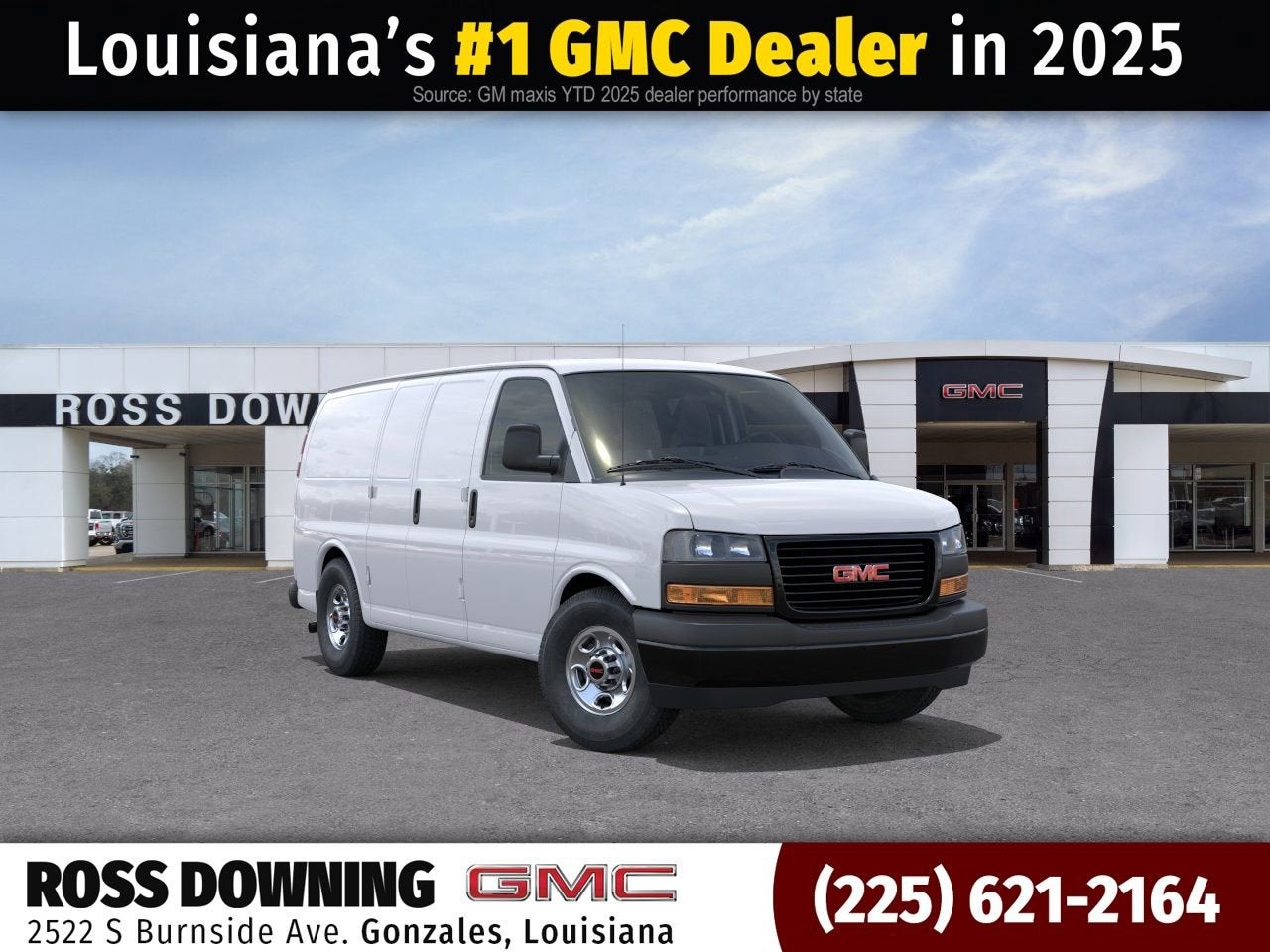 2026 GMC Savana Cargo Work Van in Summit White — front three-quarter view