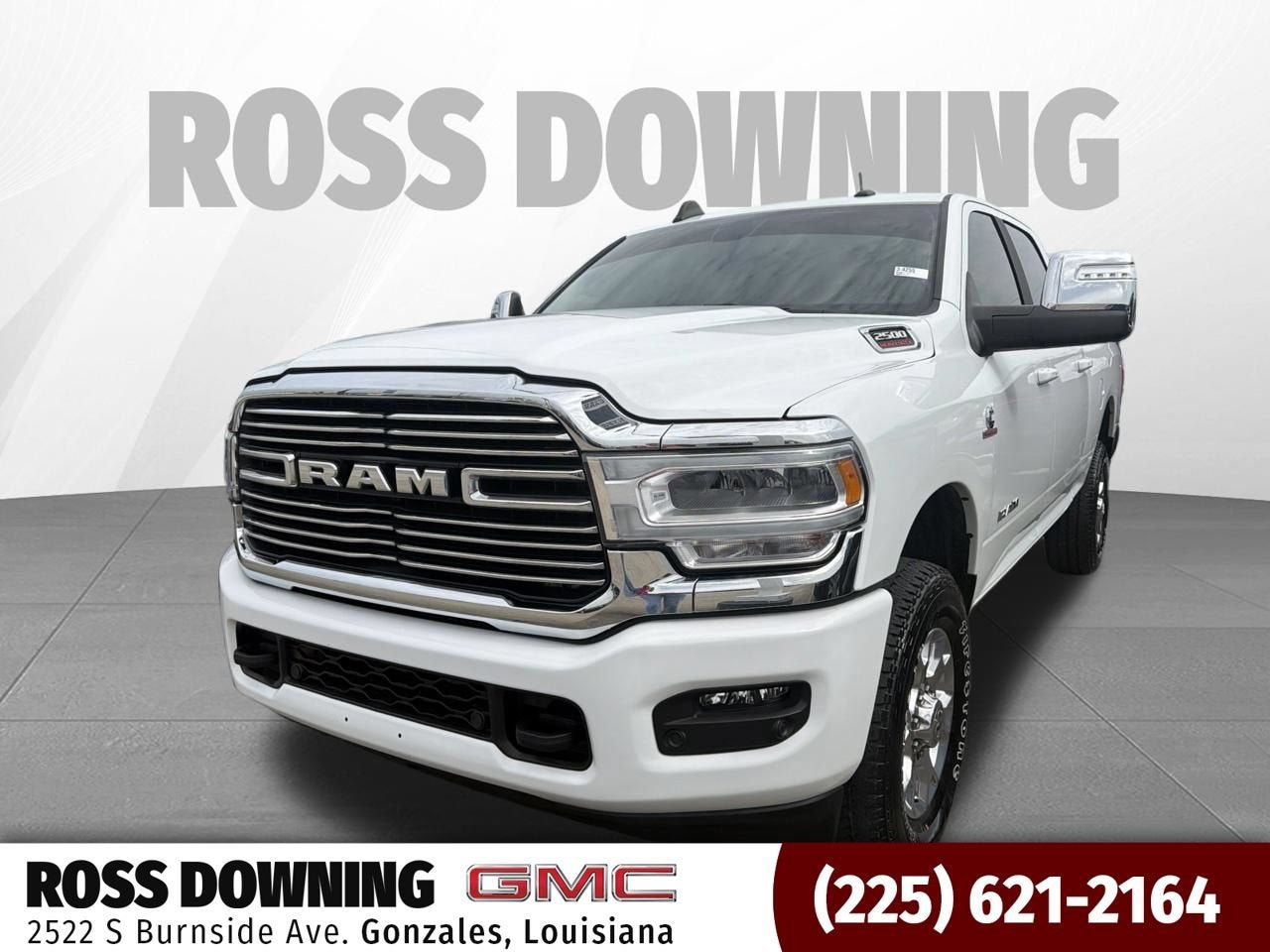 2024 RAM 2500 Laramie in White — front three-quarter view