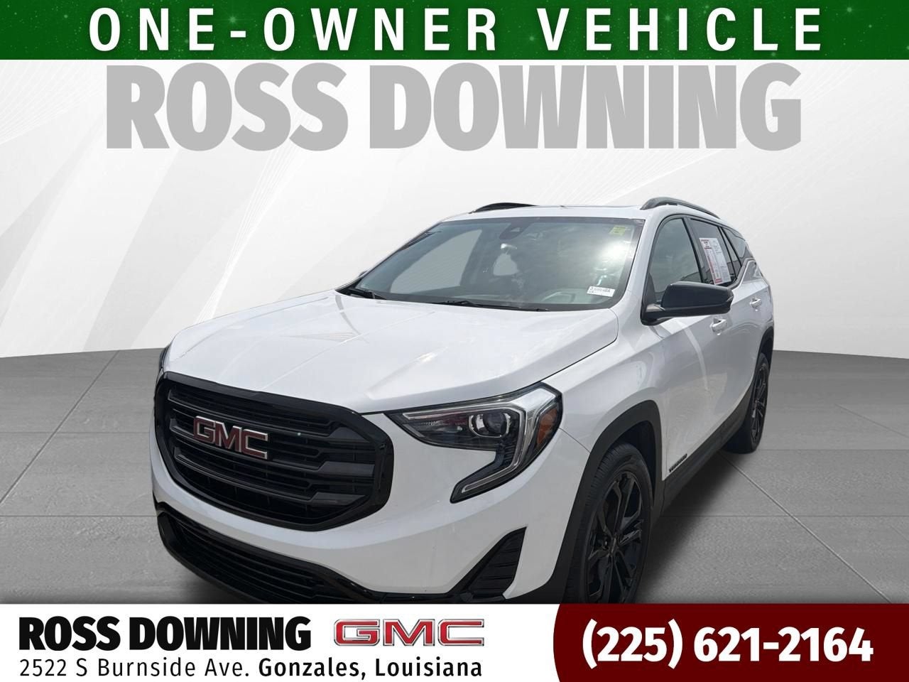 2021 GMC Terrain SLE in Summit White — front three-quarter view