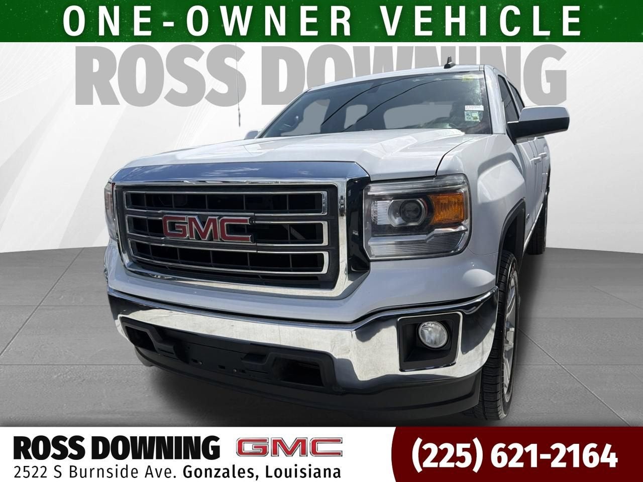 2015 GMC Sierra 1500 SLE in Summit White — front three-quarter view