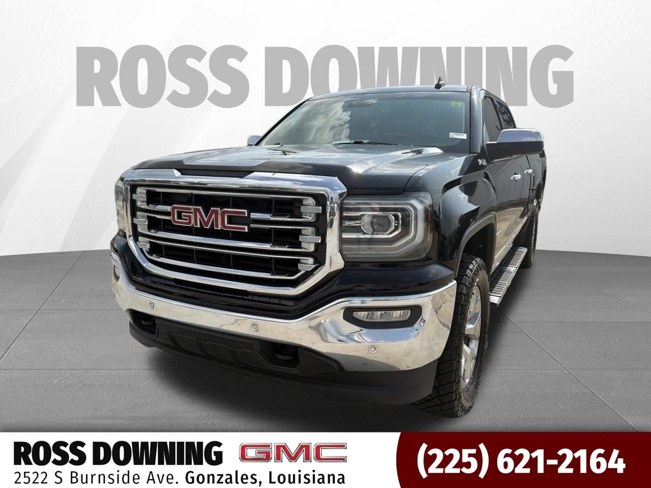 2018 GMC Sierra 1500 SLT in Onyx Black — front three-quarter view
