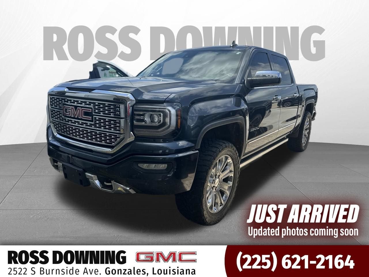 2017 GMC Sierra 1500 Denali in Dark Slate Metallic — front three-quarter view