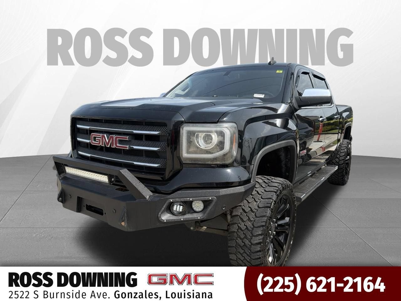 2015 GMC Sierra 1500 SLT in Onyx Black — front three-quarter view