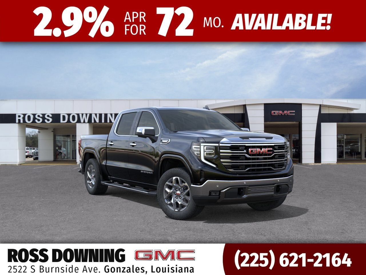 2026 GMC Sierra 1500 SLT in Onyx Black — front three-quarter view