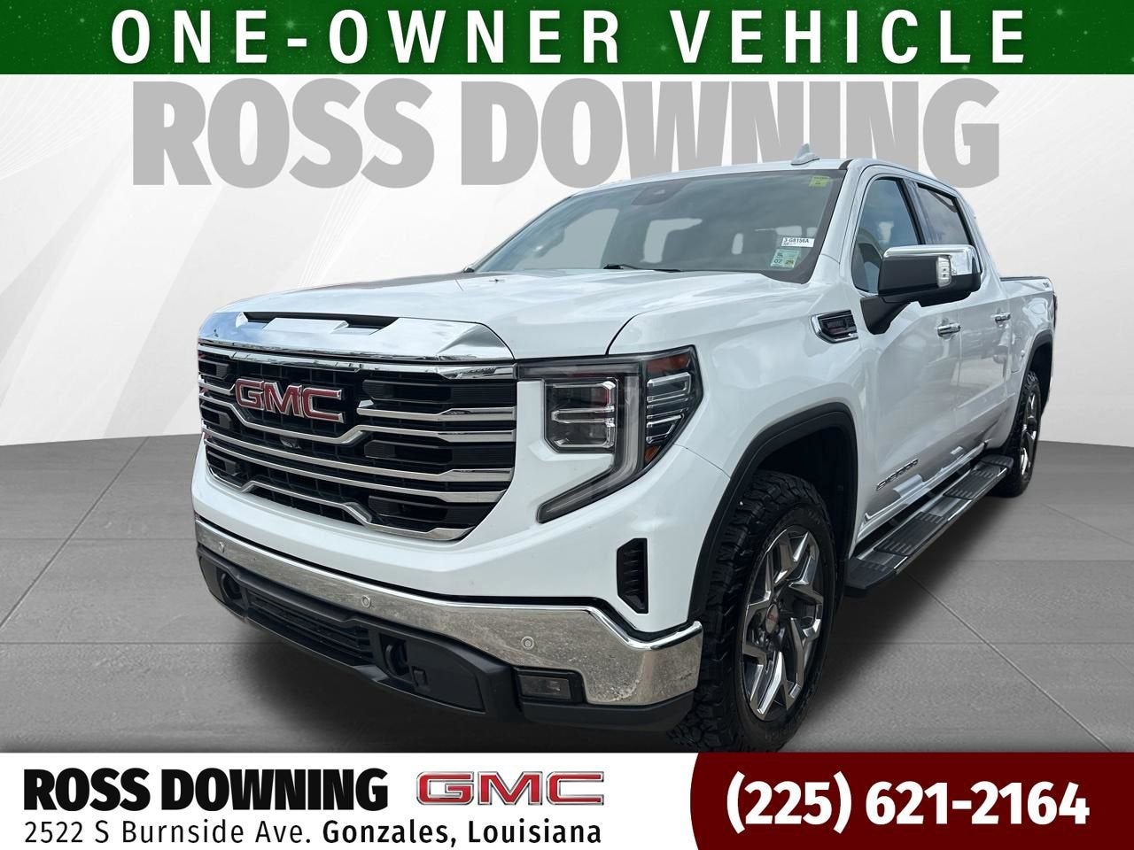 2022 GMC Sierra 1500 SLT in Summit White — front three-quarter view