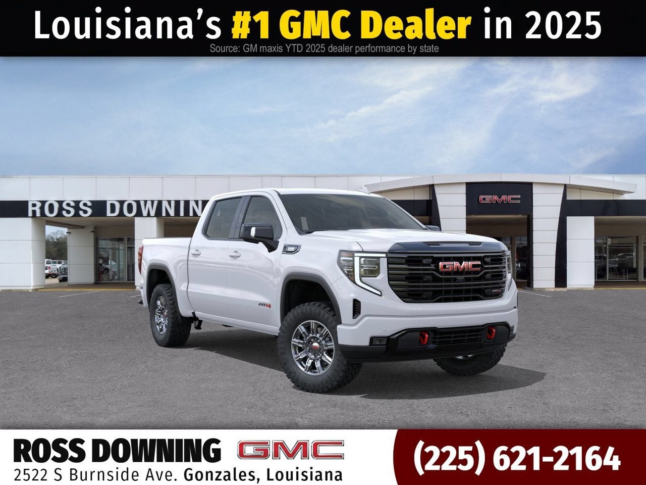 2026 GMC Sierra 1500 AT4 in Summit White — front three-quarter view