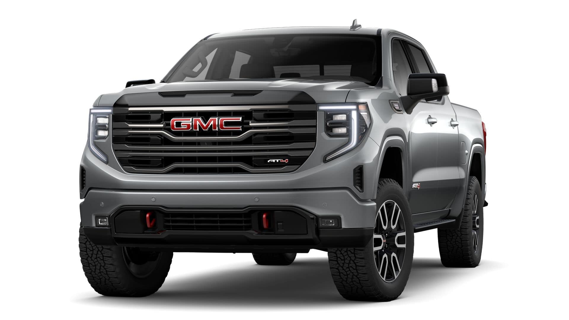 2026 GMC Sierra 1500 AT4 in Sterling Metallic — front three-quarter view