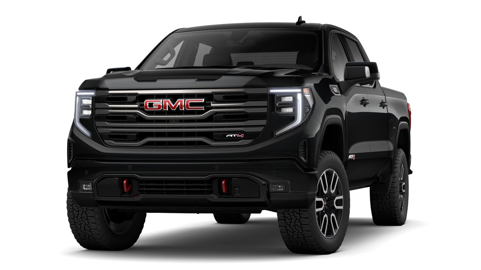 2026 GMC Sierra 1500 AT4 in Onyx Black — front three-quarter view