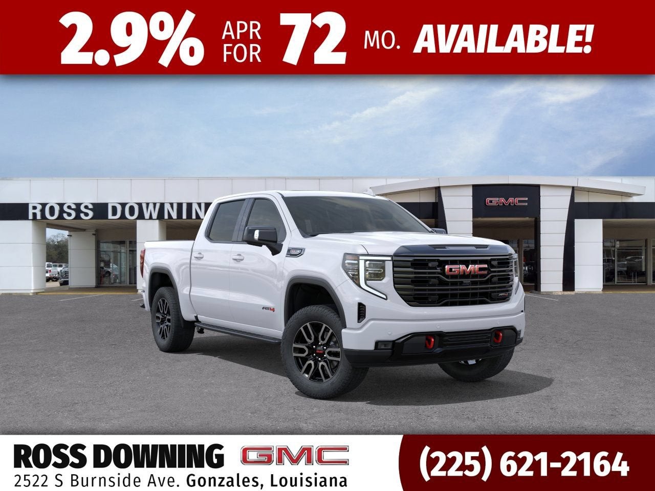 2026 GMC Sierra 1500 AT4 in Summit White — front three-quarter view
