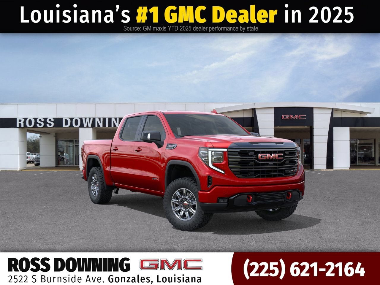 2026 GMC Sierra 1500 AT4 in Volcanic Red Tintcoat — front three-quarter view