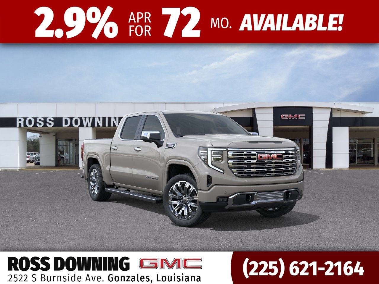 2026 GMC Sierra 1500 Denali in Coastal Dune — front three-quarter view