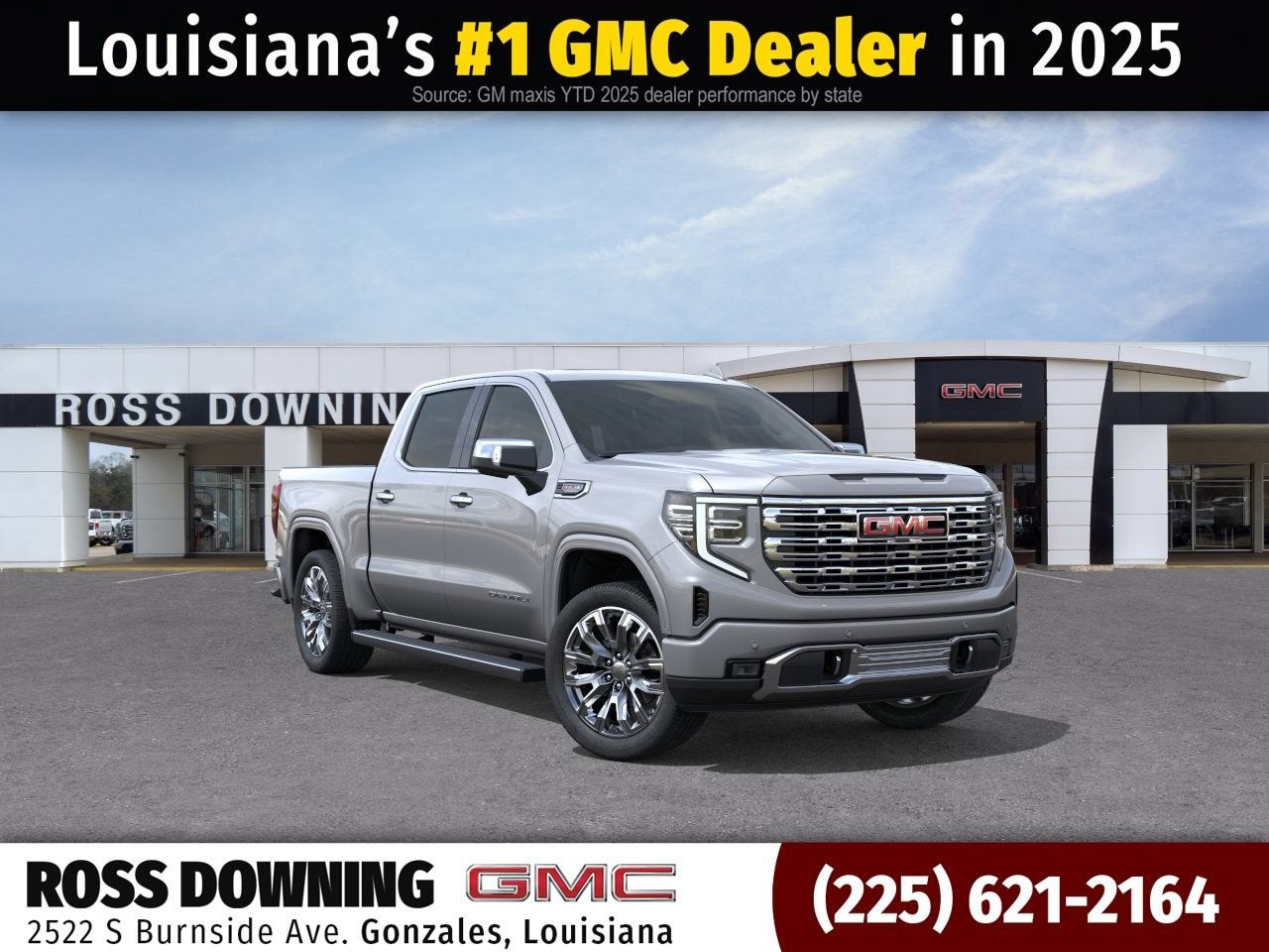 2026 GMC Sierra 1500 Denali in Sterling Metallic — front three-quarter view