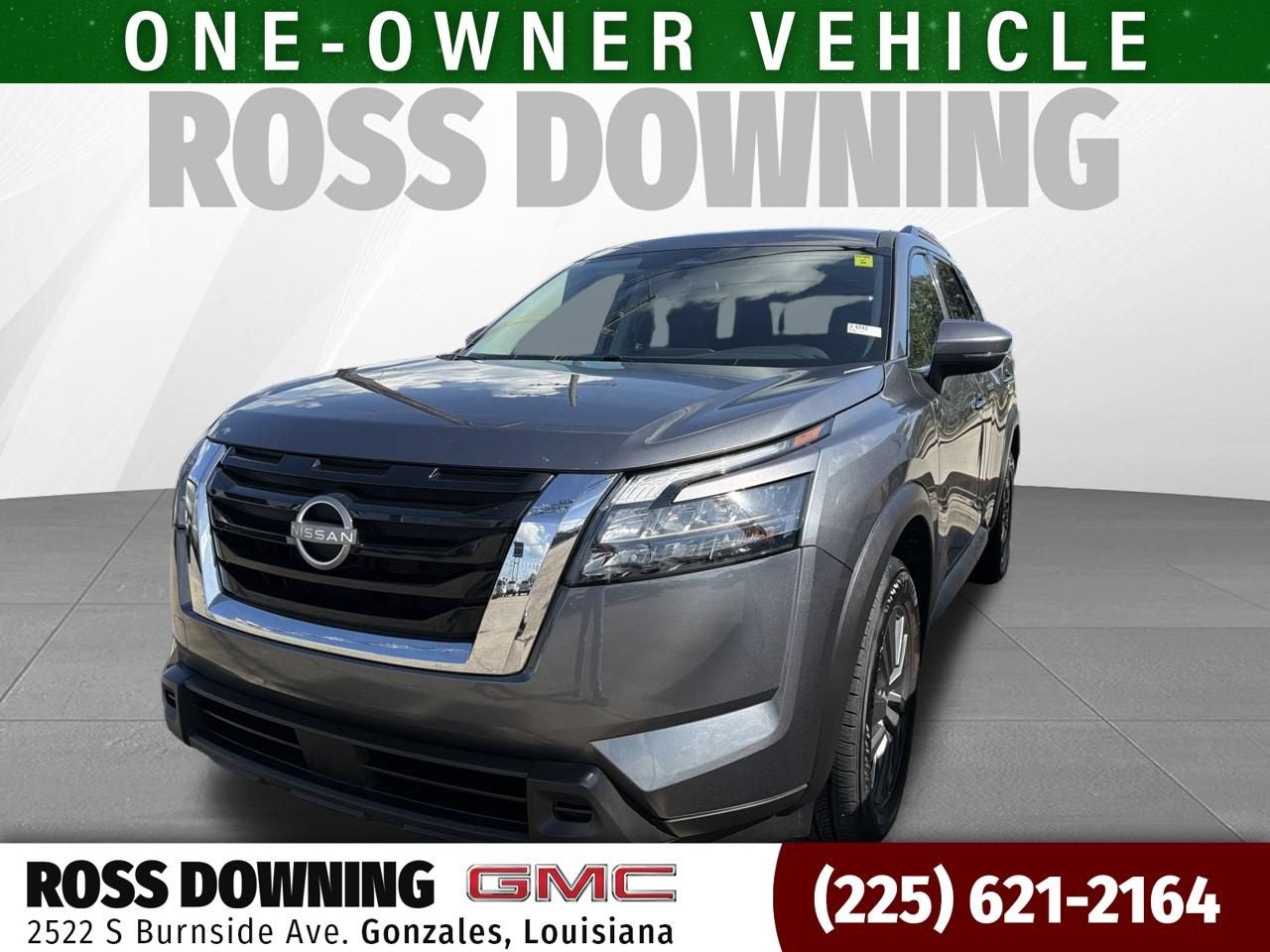 2024 Nissan Pathfinder SV in Gray — front three-quarter view